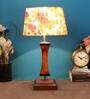 Multicolour Shade Table Lamp With Light Brown  Woodden Base