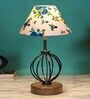 Multicolour Shade Table Lamp With Shade Table Lamp With Wood & Iron Base