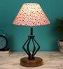 Multicolour Shade Table Lamp With Shade Table Lamp With Wood & Iron Base