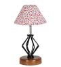 Multicolour Shade Table Lamp With Shade Table Lamp With Wood & Iron Base
