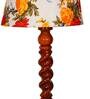 Paxton Multicolour Fabric Shade Night Lamp With Wood Base