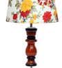 Derby Multicolour Fabric Shade Night Lamp With Wood Base