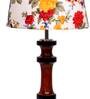Florence Multicolour Fabric Shade Night Lamp With Wood Base