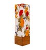 Naeva Multicolour Fabric Shade Table Lamp With Wood Base
