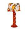 Chicago Multicolour Fabric Shade Night Lamp With Wood Base