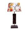 Coventry Multicolour Fabric Shade Night Lamp With Wood Base
