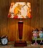 Pisa Multicolour Fabric Shade Night Lamp With Wood Base