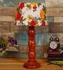 Chicago Multicolour Fabric Shade Night Lamp With Wood Base