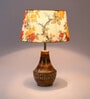 Tokyo Multicolour Fabric Shade Night Lamp With Wood Base