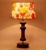 Florence Multicolour Fabric Shade Night Lamp With Wood Base