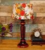 Nassau Multicolour Fabric Shade Night Lamp With Wood Base