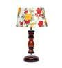 Derby Multicolour Fabric Shade Night Lamp With Wood Base