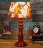 Uniqualy Multicolour Fabric Shade Night Lamp With Wood Base