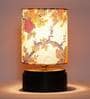 Multicolour Shade Table Lamp With Wood Base