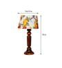 Nassau Multicolour Fabric Shade Night Lamp With Wood Base