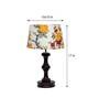 Triune Multicolour Fabric Shade Night Lamp With Wood Base