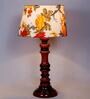 Serenity Multicolour Fabric Shade Night Lamp With Wood Base