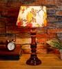 Serenity Multicolour Fabric Shade Night Lamp With Wood Base