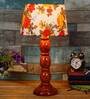 Chicago Multicolour Fabric Shade Night Lamp With Wood Base