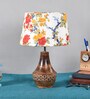 Tokyo Multicolour Fabric Shade Night Lamp With Wood Base