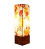 Naeva Multicolour Fabric Shade Table Lamp With Wood Base