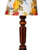 Nassau Multicolour Fabric Shade Night Lamp With Wood Base