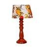 Uniqualy Multicolour Fabric Shade Night Lamp With Wood Base