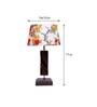 Coventry Multicolour Fabric Shade Night Lamp With Wood Base