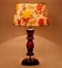 Derby Multicolour Fabric Shade Night Lamp With Wood Base