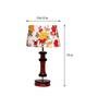 Florence Multicolour Fabric Shade Night Lamp With Wood Base
