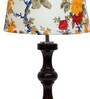 Triune Multicolour Fabric Shade Night Lamp With Wood Base