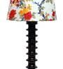 Peony Multicolour Fabric Shade Night Lamp With Wood Base