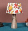 Marsden Multicolour Fabric Shade Night Lamp With Wood Base
