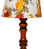 Serenity Multicolour Fabric Shade Night Lamp With Wood Base