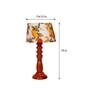 Uniqualy Multicolour Fabric Shade Night Lamp With Wood Base