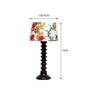 Peony Multicolour Fabric Shade Night Lamp With Wood Base