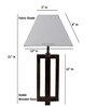Bunsen White Fabric Shade Night Lamp With Wood Base