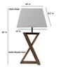 Haytham White Fabric Shade Night Lamp With Wood Base