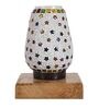 Multicolour Shade Table Lamp With Wood Base