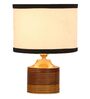 Multicolour Shade Table Lamp With Wood Base