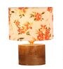 Catania Multicolour Cottan Fabric Shade Night Lamp With Wood Base