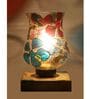 Multicolour Shade Table Lamp With Wood Base