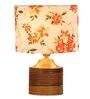 Multicolour Shade Table Lamp With Wood Base