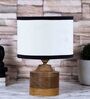 Multicolour Shade Table Lamp With Wood Base
