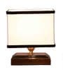 Multicolour Shade Table Lamp With Wood Base