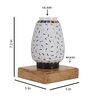 Multicolour Shade Table Lamp With Wood Base