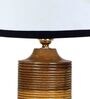 Multicolour Shade Table Lamp With Wood Base