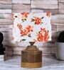 Multicolour Shade Table Lamp With Wood Base