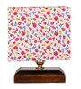 Multicolour Shade Table Lamp With Wood Base