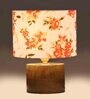 Catania Multicolour Cottan Fabric Shade Night Lamp With Wood Base
